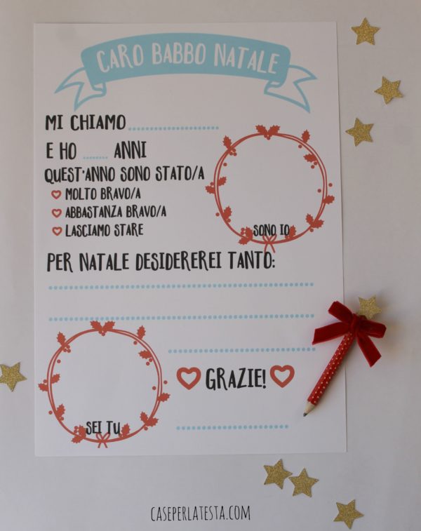 Lettera A Babbo Natale Stampabile Caseperlatesta